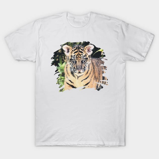 Paint Stroke Tiger Cub T-Shirt by Pixels Pantry